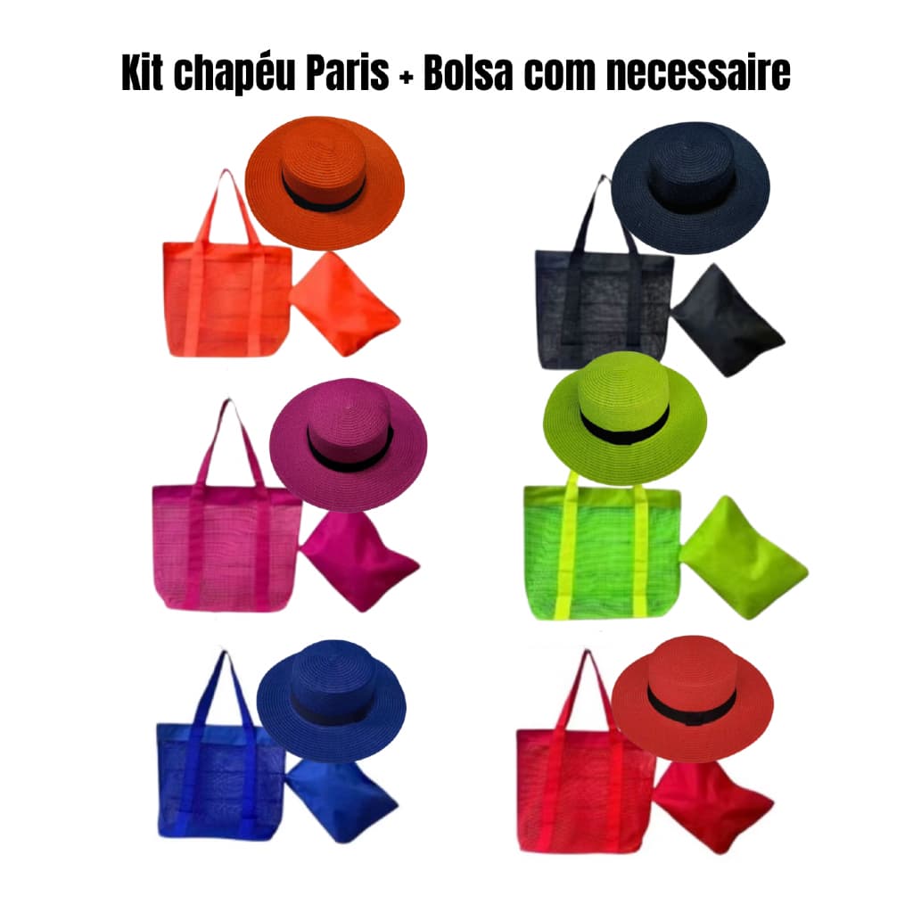 Kit Bolsa de Praia + Chapéu – Estilo e Praticidade para o Verão barato