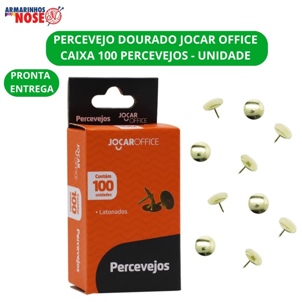 Percevejo Dourado Cx/100 Un Jocar Office