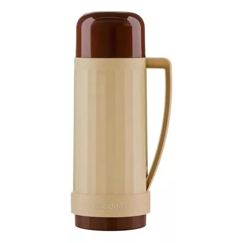 Garrafa Termica 1 Litro Café Chá Suco Água Aladdin Continental Cor Bege