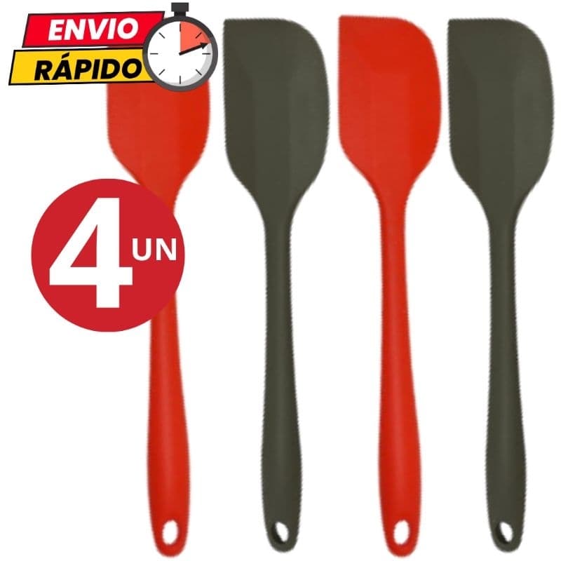 Kit Utensílios Espátula Pão Duro em Silicone Material Premium Para Casa Cozinha