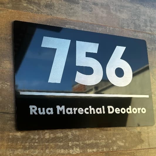 Placa de Endereço em Acm - Número Residencial - Casa, Condomínio, Comercio, Rua - Gravação a Laser