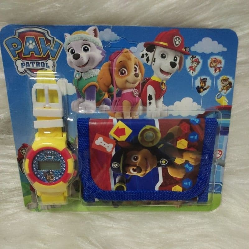 Relógio Infantil Personagem Patrulha Canina + Carteira