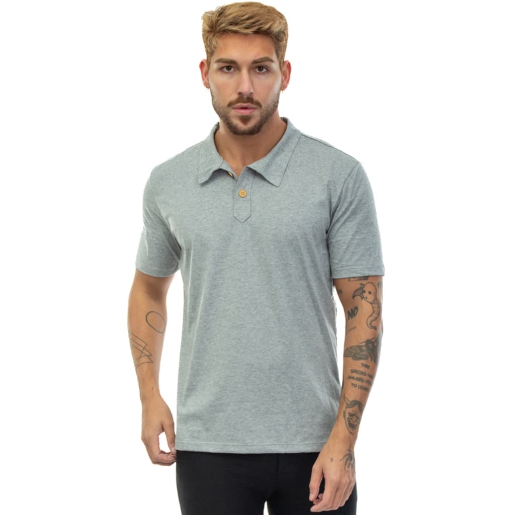 Camisa Masculina de Gola Polo Slim em Malha