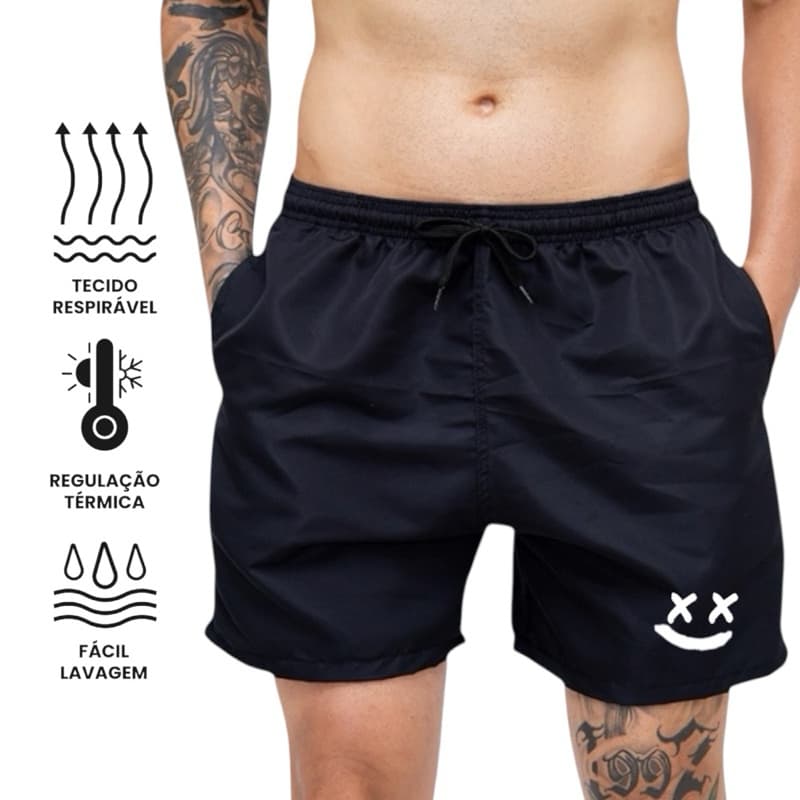 Bermuda Tactel Várias Cores Short Praia Curta Slim Treino Corrida Tecido Leve Piscina Verão Calção Masculino