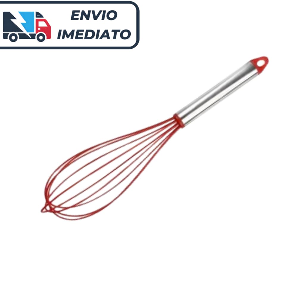 Batedor de Claras Ovos Gourmet de Silicone e Aço Inox Fuet Omelete Bolo Fouet Fue