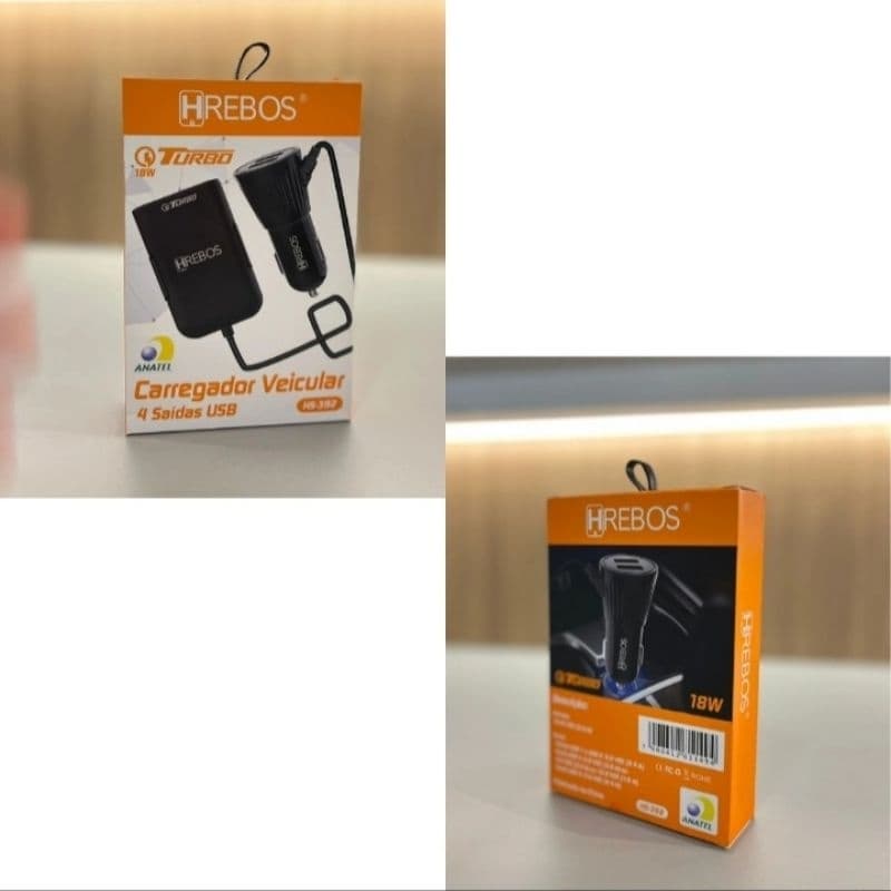carregador veicular turbo com 4 saídas USB