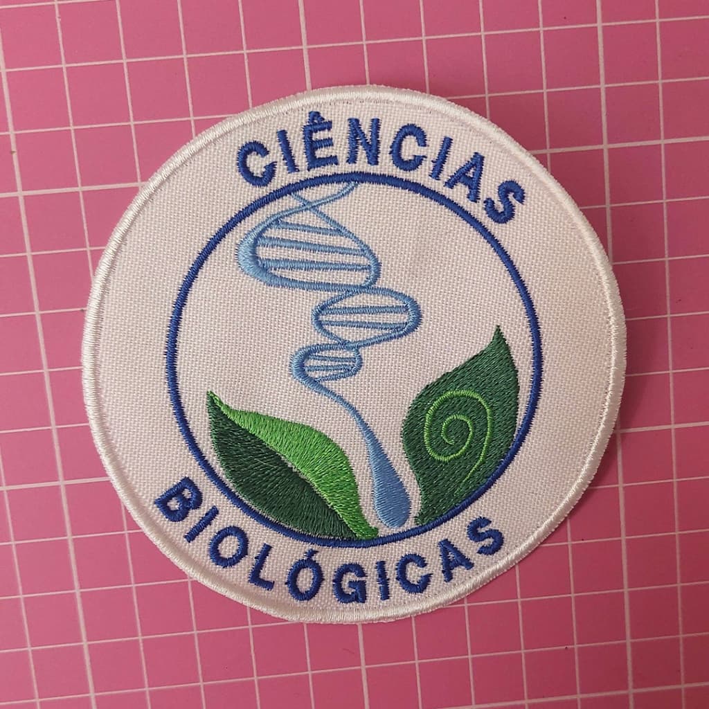 Profissão Bordado Ciências Biológicas Biologia Patch para Jalecos Termocolante ou Velcro Logomarca