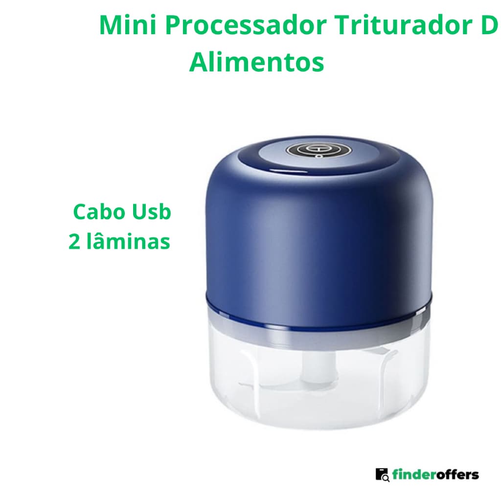 Mini Processador Triturador de Alimentos alho cebola nutrição culinária cozinha