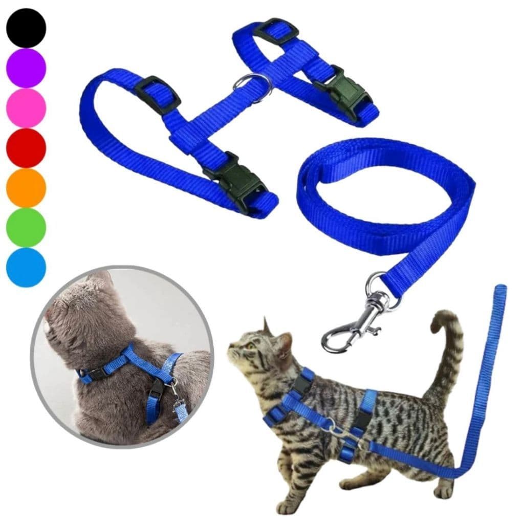 Coleira Peitoral Gato Gatinho - Pet Acessorio Com Guia - Top Ajustável -