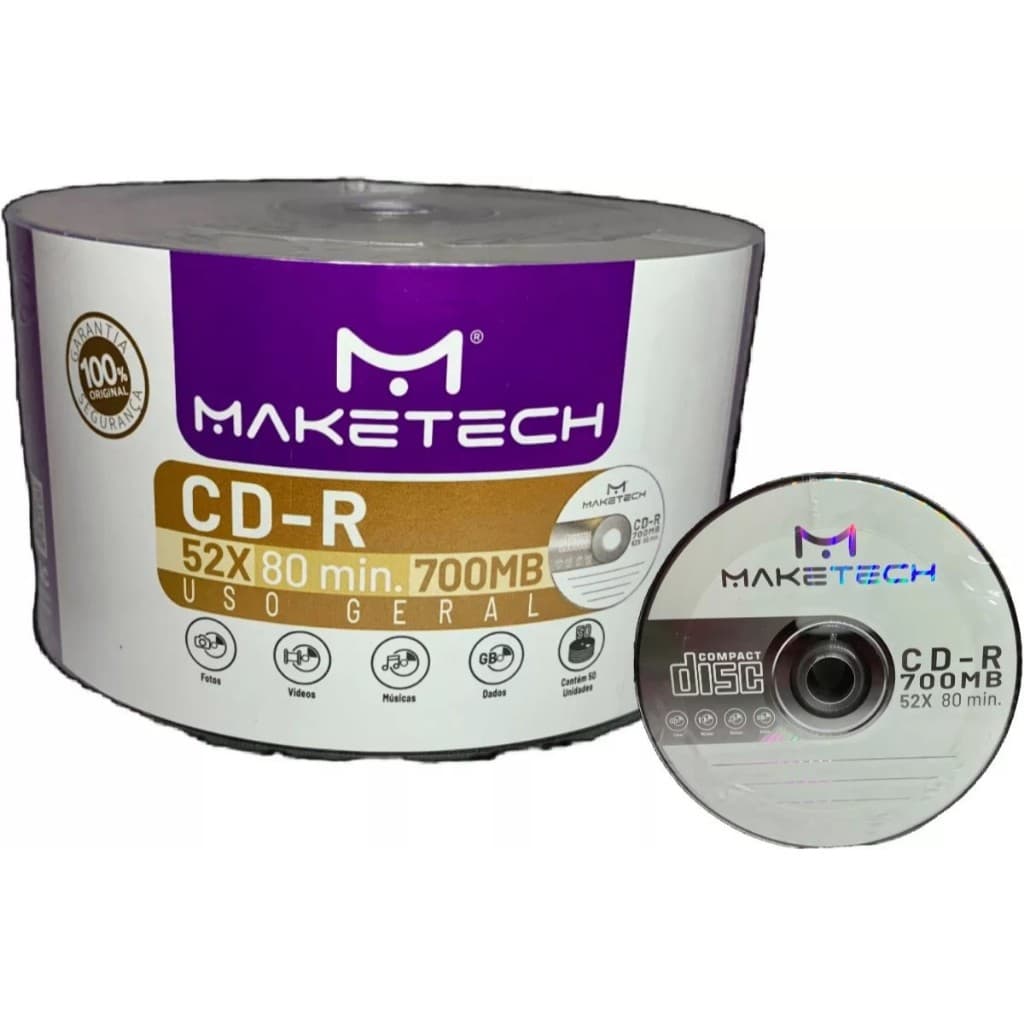 10 CD Virgem - CDR 52x 700 MB Maketech