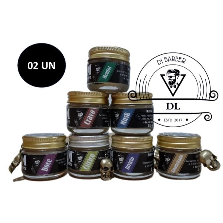 Kit 02un Balm Hidratante com Brilho e Maciez para Barba - Barbudo & Barbeiro