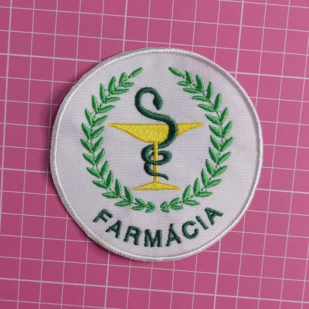 Profissão Bordado Farmácia Patch para Jalecos Termocolante ou Velcro Logomarca