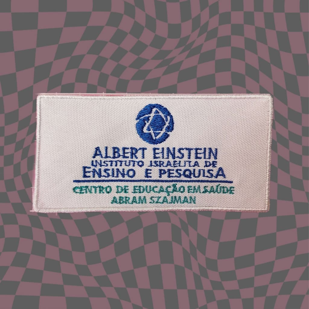Patch Albert Einstein Universitário Termocolante bordado para jalecos