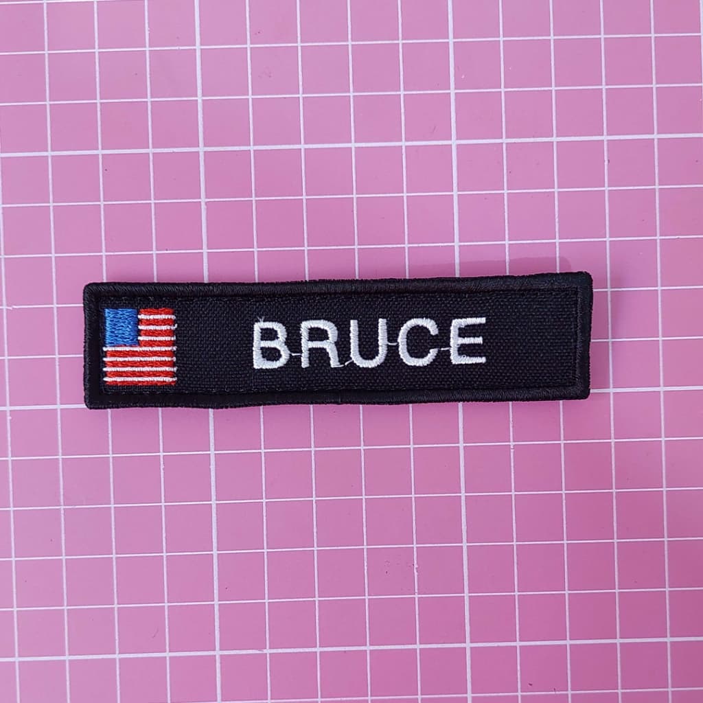 Patch Tarja Nome Tipo Sanguíneo Bandeira Broche Estados Unidos EUA USA Sutache