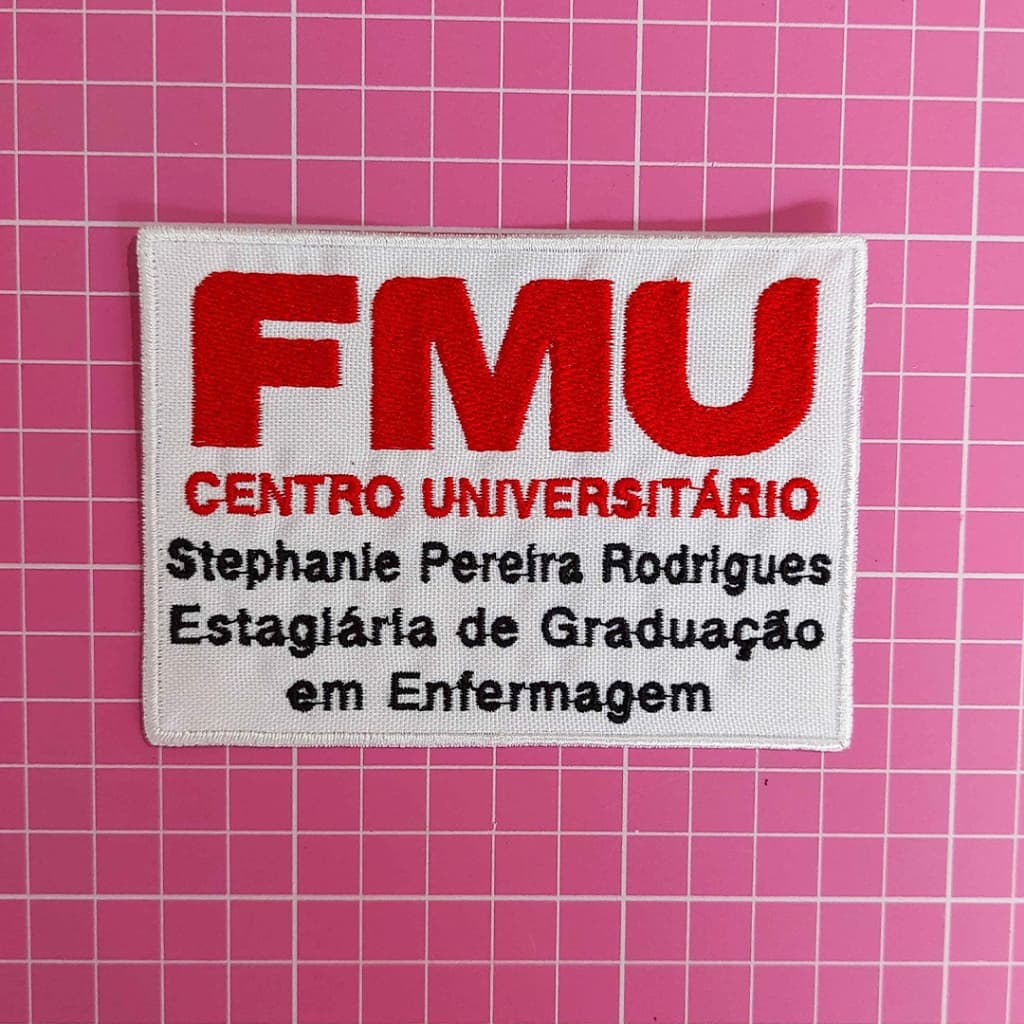 Patch FMU Centro Universitário Termocolante bordado para jalecos