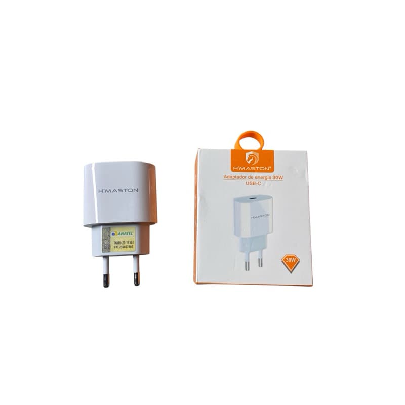 Carregador de Parede H'Maston 30W USB-C (Carga Rápida) - C/ ANATEL