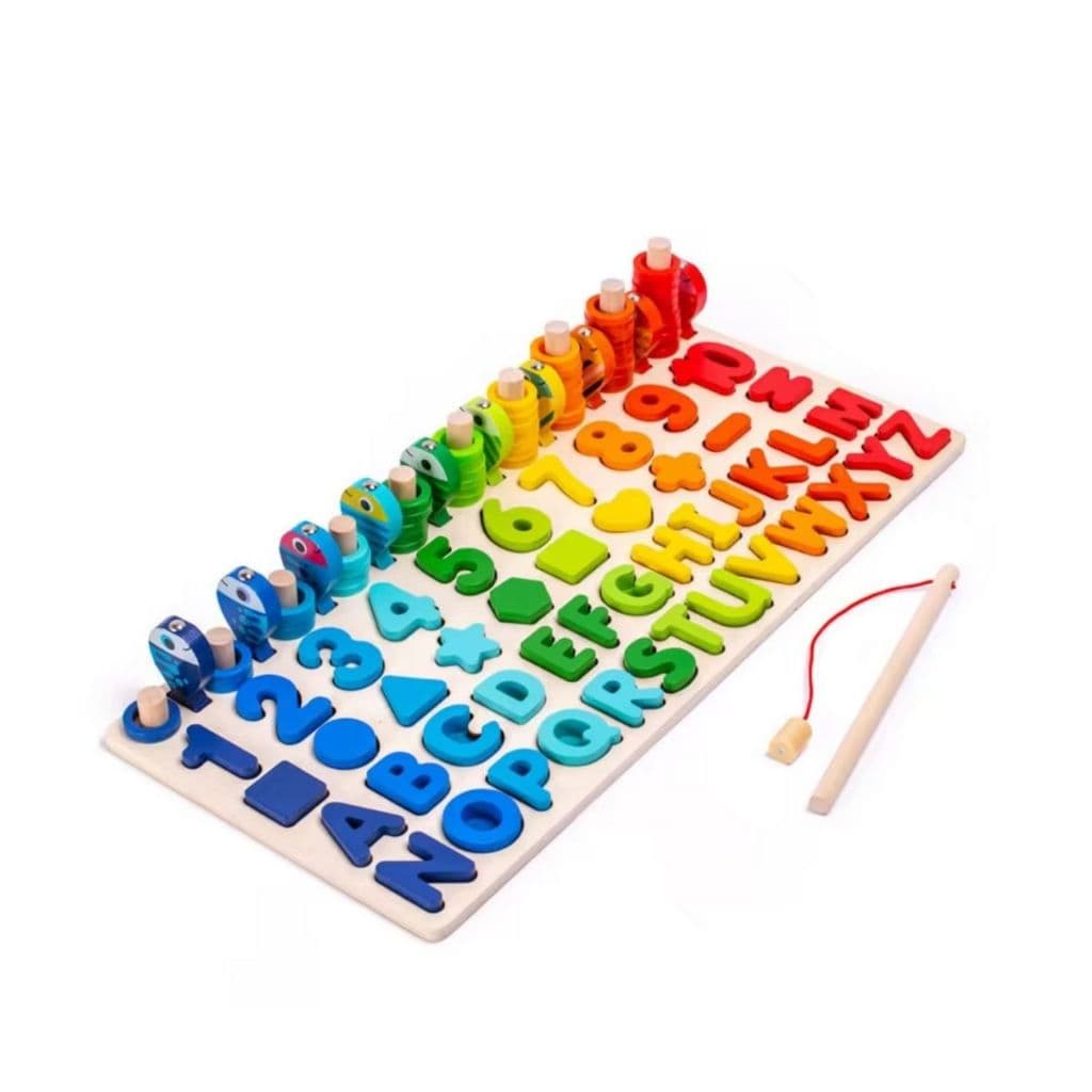 Brinquedo Pedagógico Montessori 3d Letra Número com Pescaria Magnético