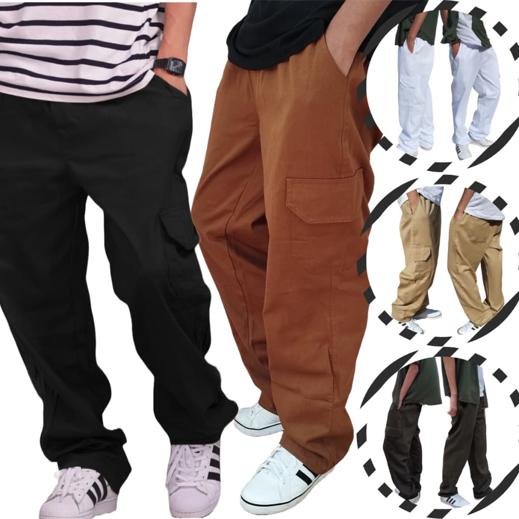 Calça Cargo Oversize Streetwear Skate Jovem do M ao Plus Size G1 e G2 Baggy