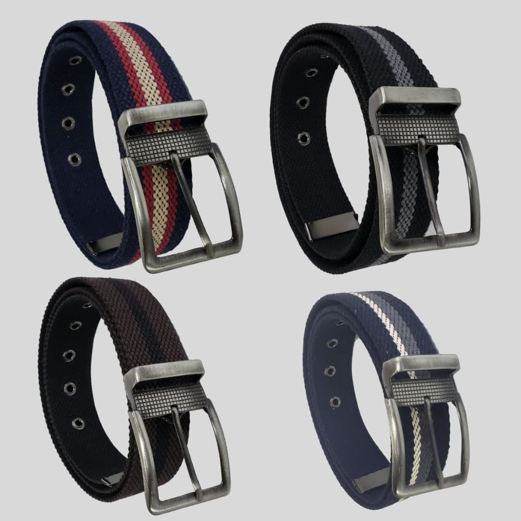 2 Cinto Masculino Lona Dupla Face Sport Casual Resistente Cinto Masculino Preto Azul Vermelho Marrom