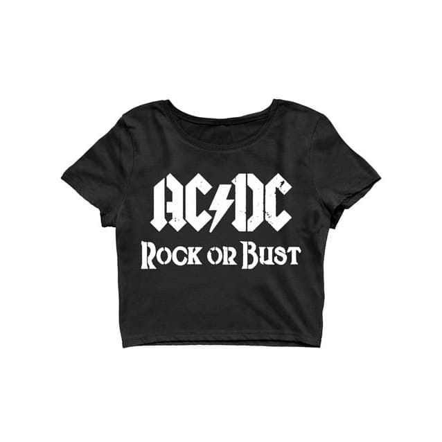 Cropped Rock Banda ACDC Logo Banda Show Tour Tumblr blogueira Banda De Rock AC-DC - Envio Imediato