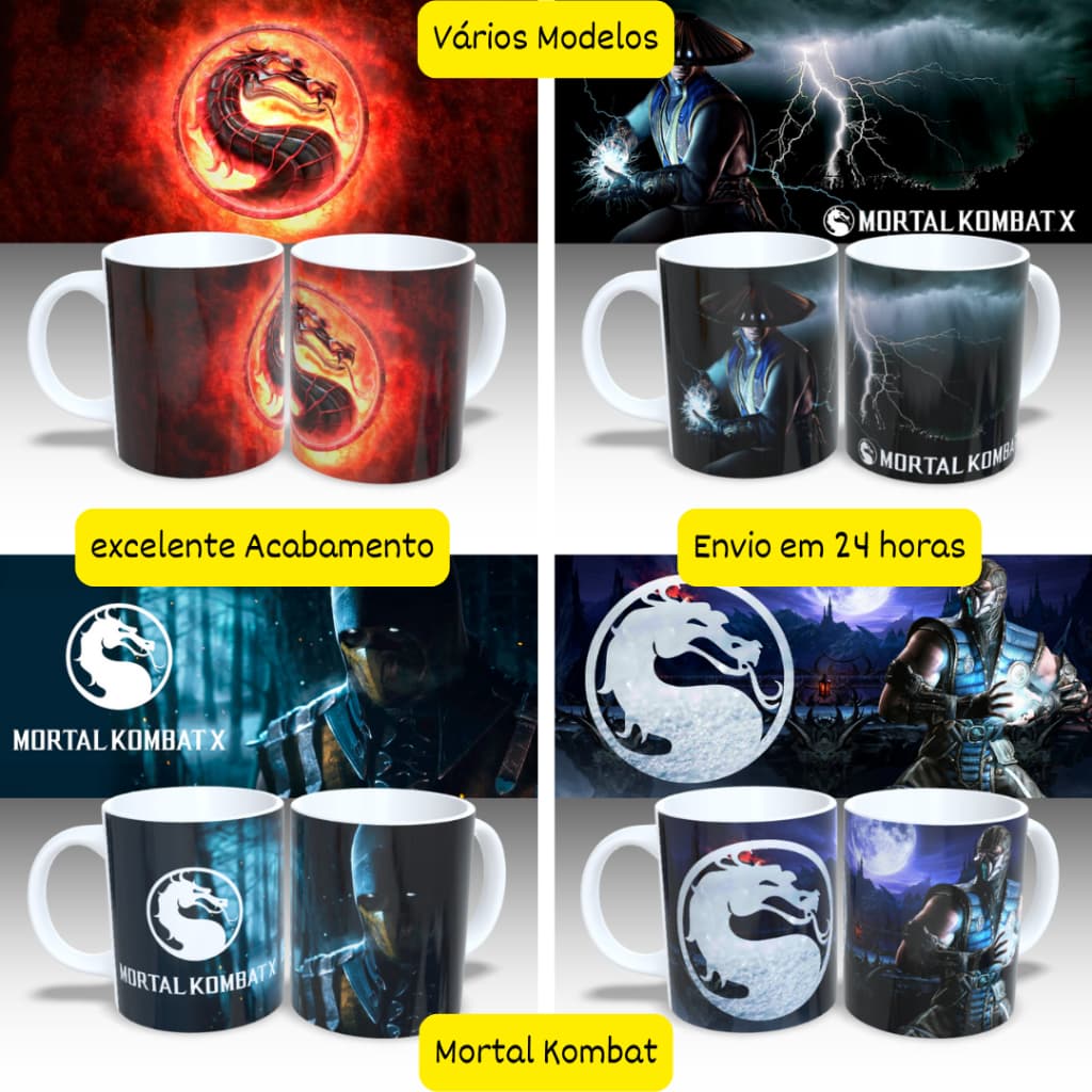 Caneca Mortal Kombat! Vários Modelos! Envio em 24 horas! Em Promoção!