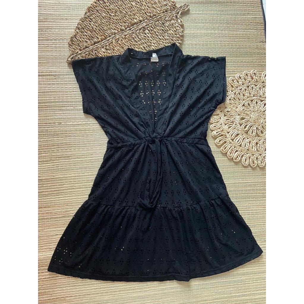 SAIDA DE PRAIA RENDA  VESTIDO DE MANGUINHA