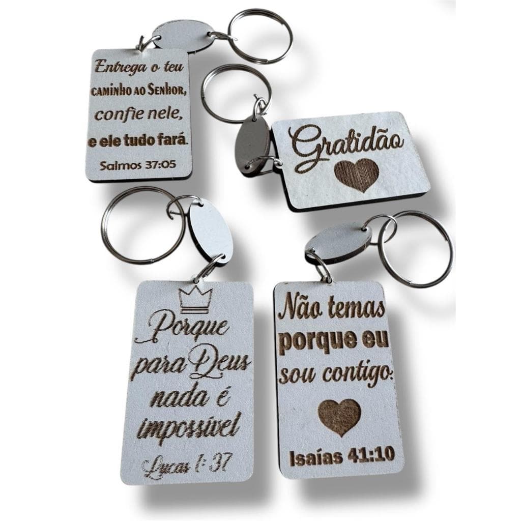 50 Chaveiros Mdf Tema Evangélico Deus Festividade Sortidos