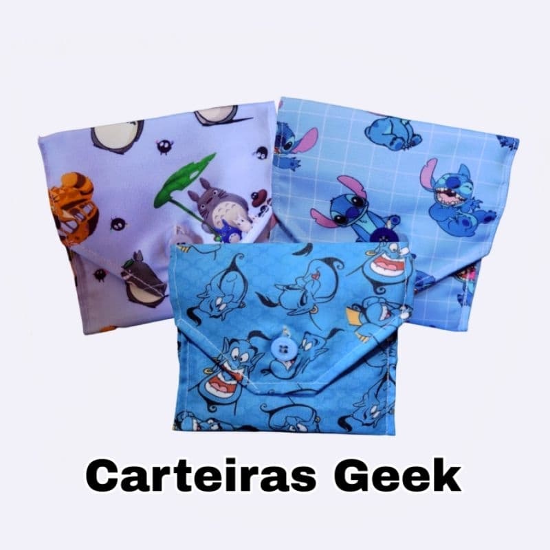 Carteira Unissex Personagens c/ três compartimentos