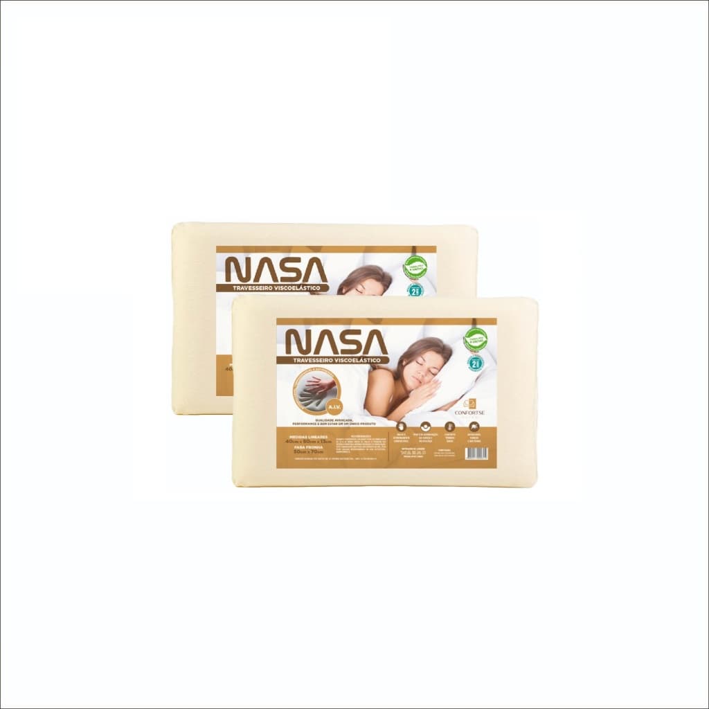 Kit Travesseiro Nasa Original Para Dor Confortse Malha 100% Algodão