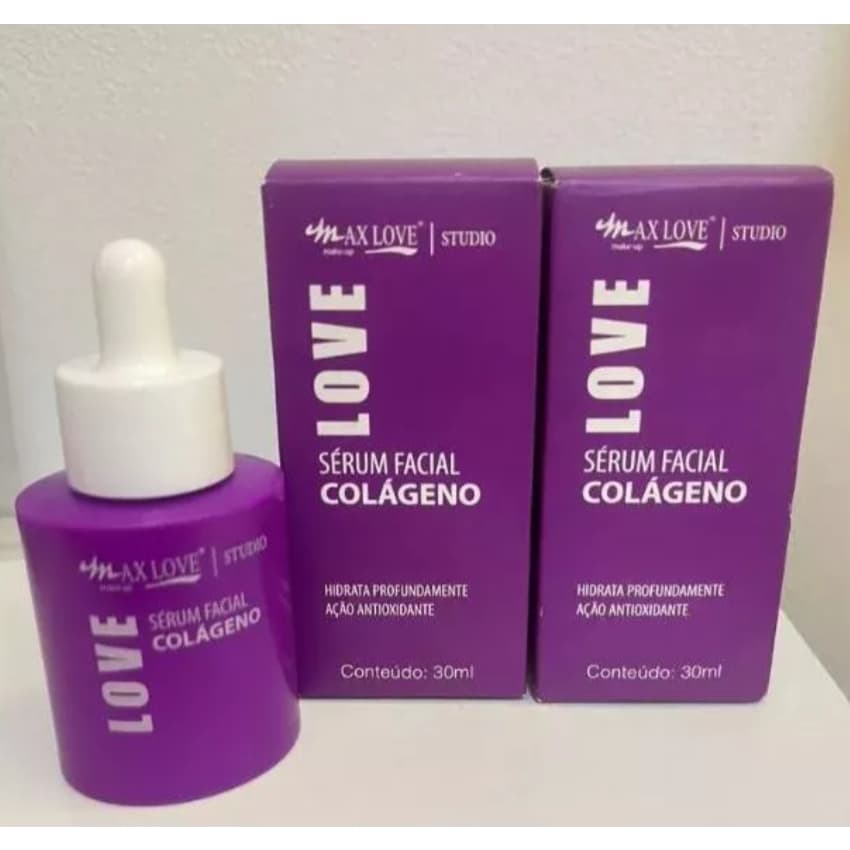 MAX LOVE SERUM FACIAL COLAGENO HIDRATA PROFUNDAMENTE AÇÃO ANTIOXIDANTE,30ml