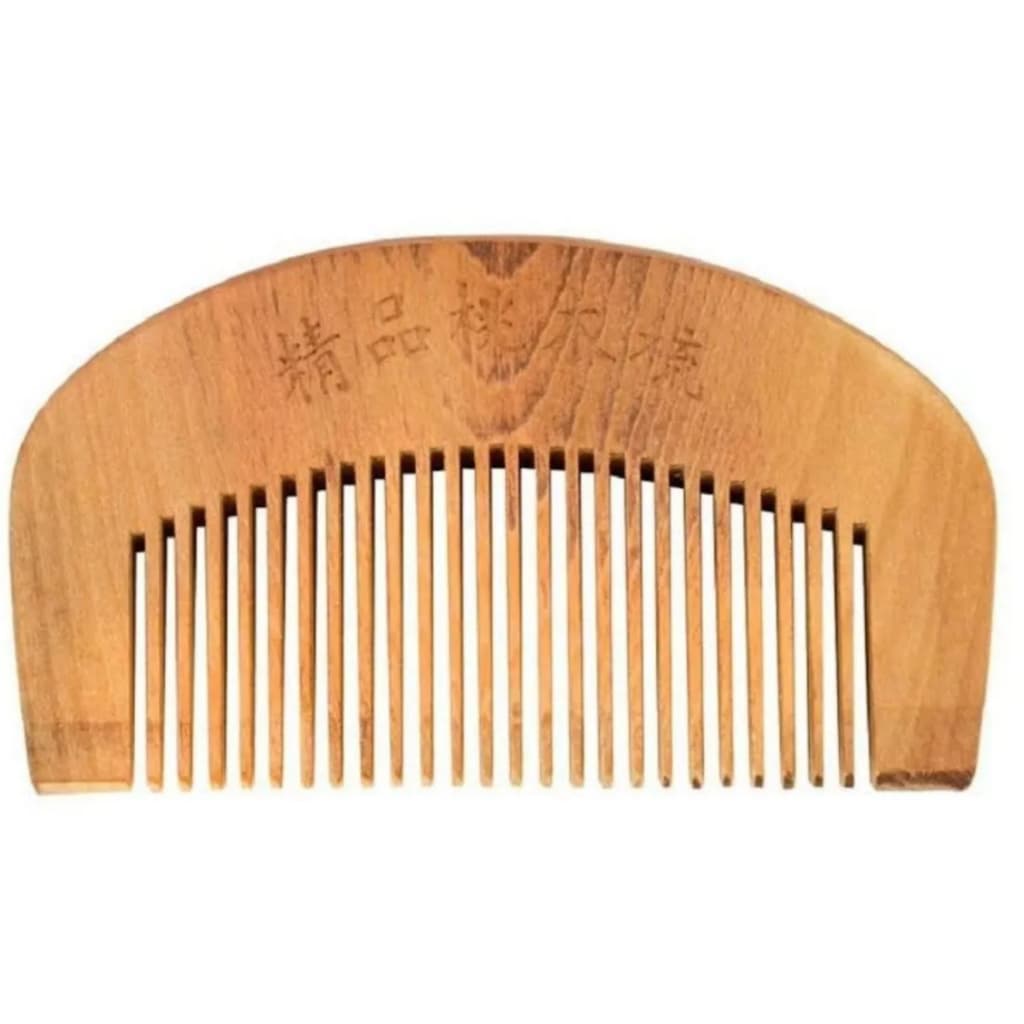 Pente de Madeira Antiestático Ideal para Cabelos e Barba Natural e Durável