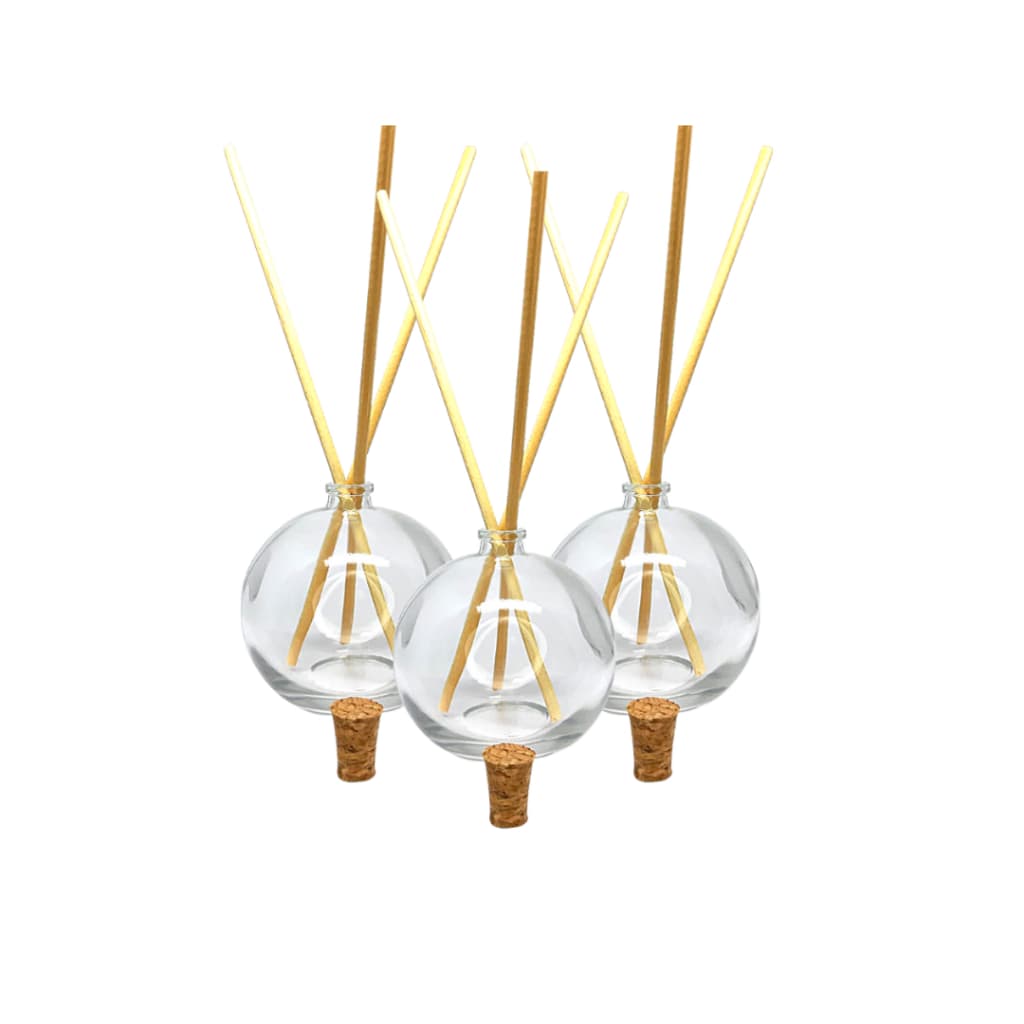03 vidro(vazio) 100ml bolão difusor vidro com rolha e palitos