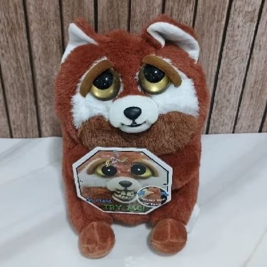 Monster Safari Feisty Panda Marrom Doofus - Dentes tortos - Muda expressão ao apertar as laterais 20 cm altura Brmachine