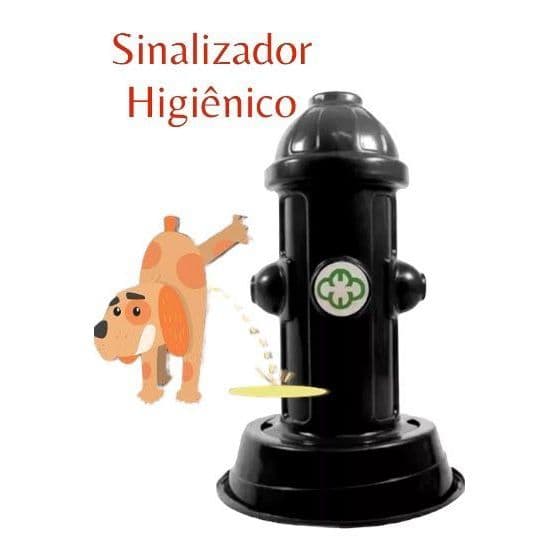 Hidrante Sanitário  Poste Xixi  Para Cachorro Educar  Fácil Cães - PRETO