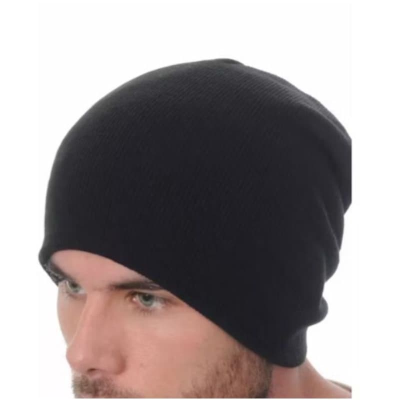 1 uma Touca Lã térmica sem forro lisa frio inverno gorro toucas de la simples