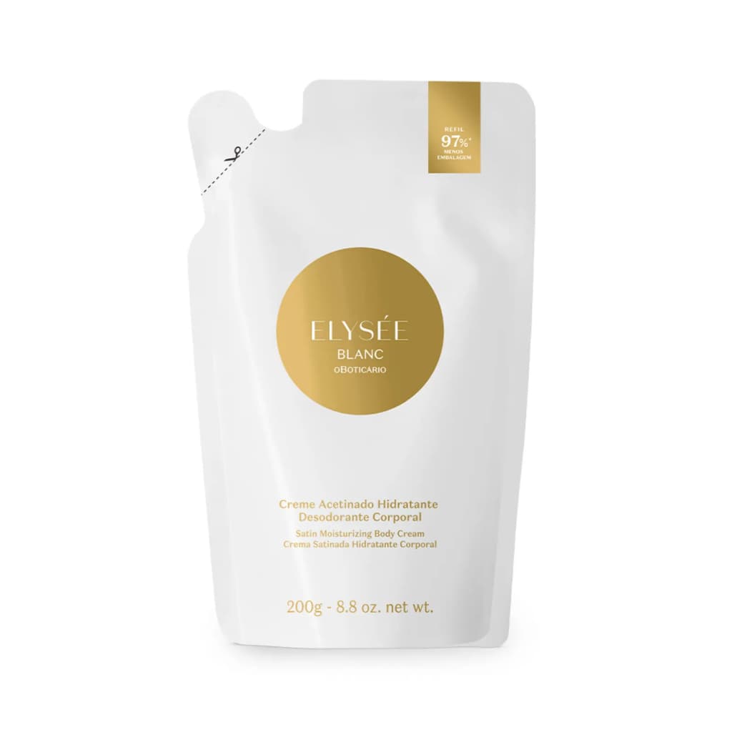 Refil Creme Desodorante Hidratante Corporal Acetinado Elysee Blanc 200g.