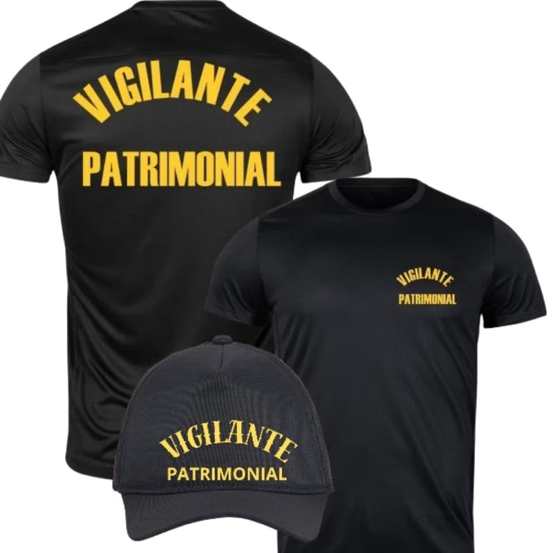 Kit uniforme de trabalho Vigilante Patrimonial 100% algodão masculina e feminina com boné