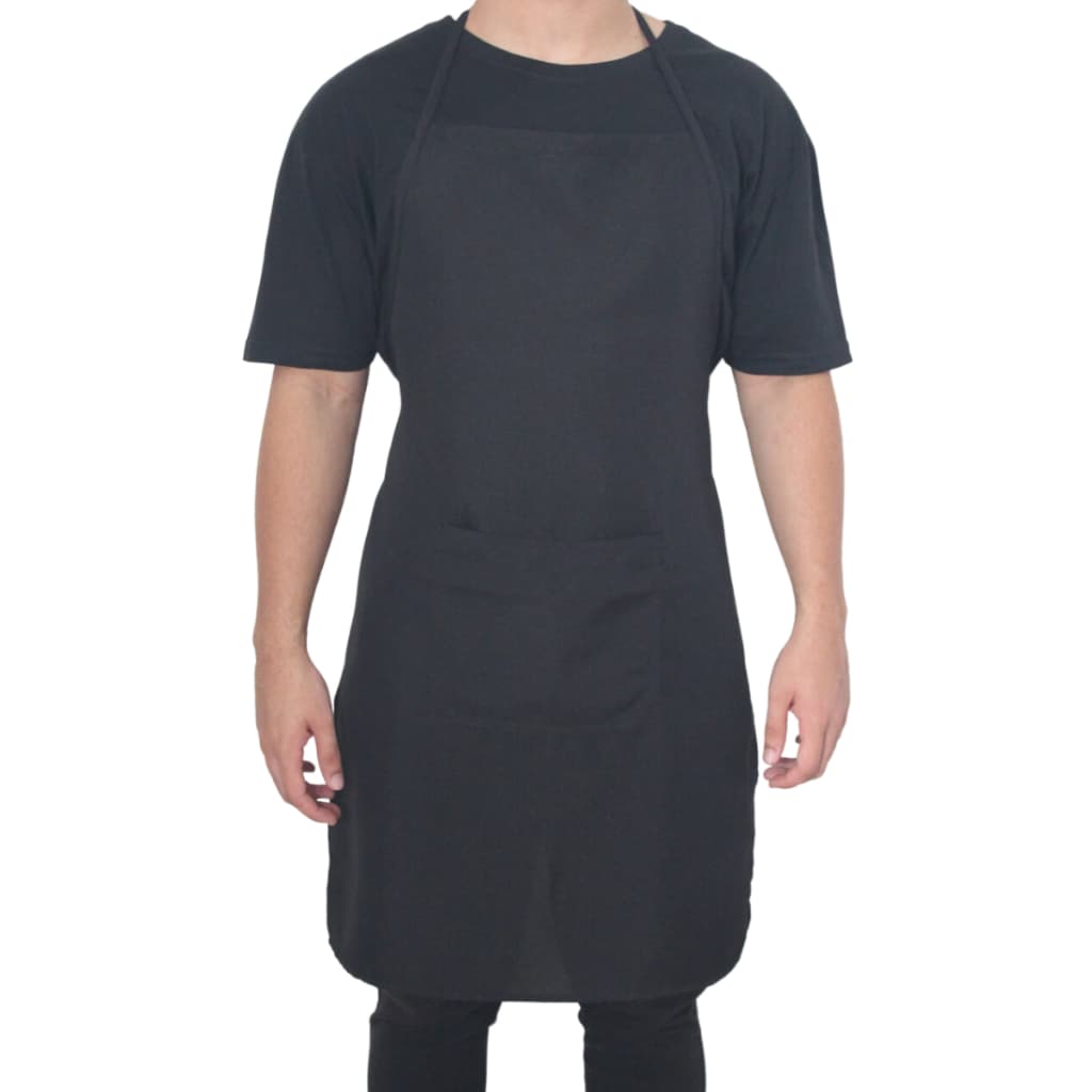 Kit 20 Avental Preto Oxford Bolso Reforçado Cozinha Churrasqueiro Restaurante