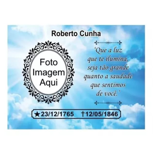 Azulejo Personalizado Foto Para Lápide Túmulo Memória Quadro