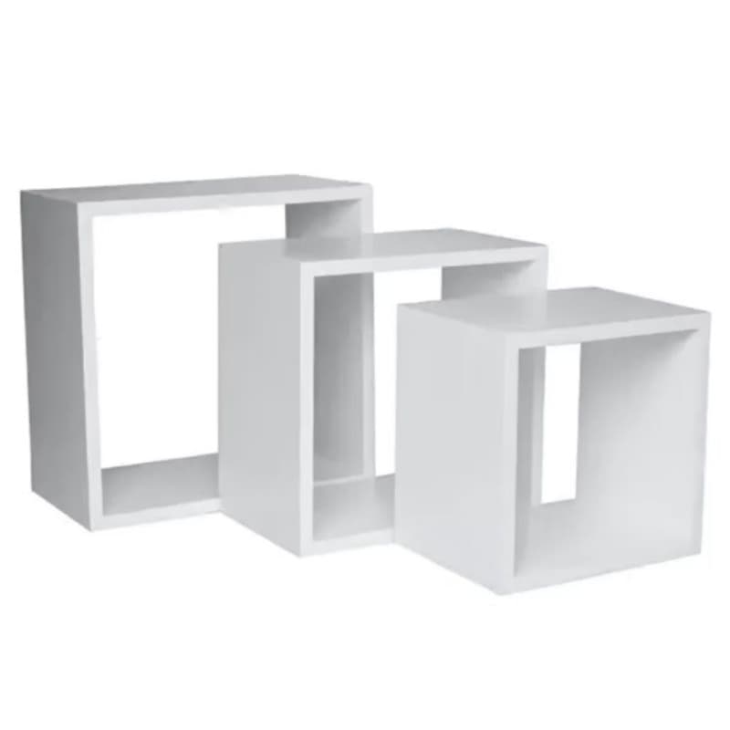 Kit 3 Nichos Branco Quadrados em MDF 20/25/30cm.
