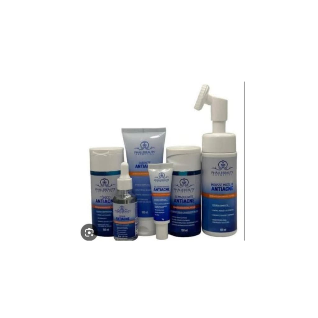 Kit Facial Tratamento Completo Antiacne - Phallebeauty 6 Unidades