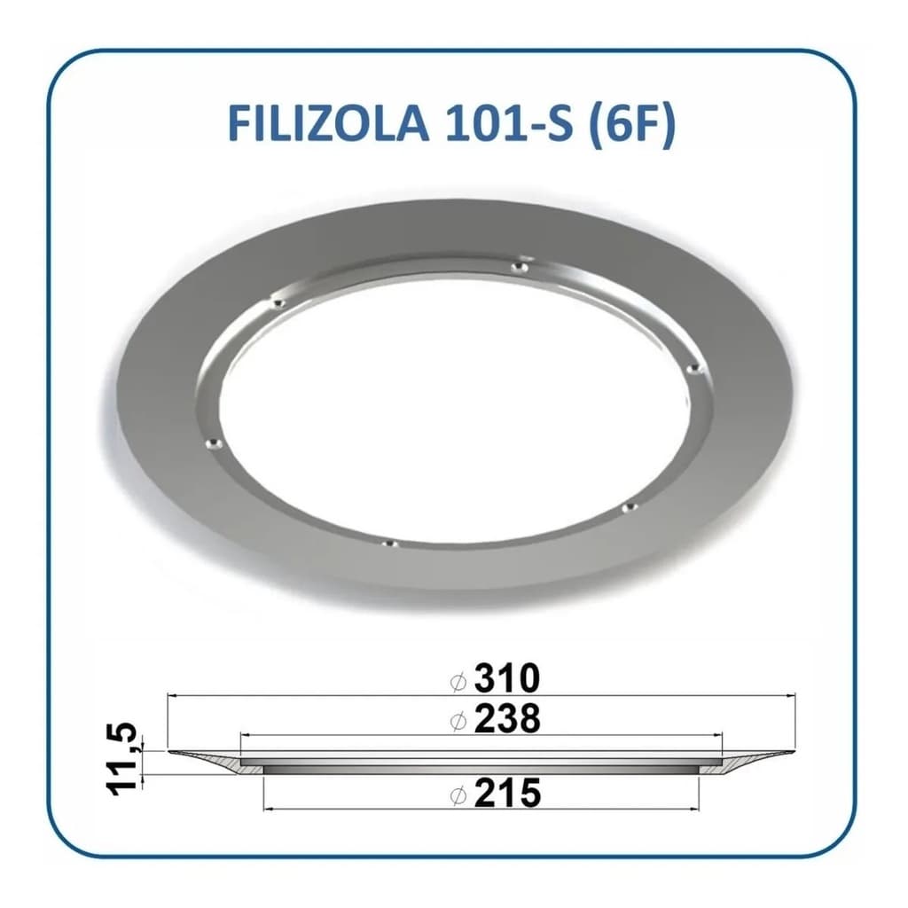 Lamina Para Cortador Fatiador De Frios 101s 6 Furos + 1 Par De Pedra 101s