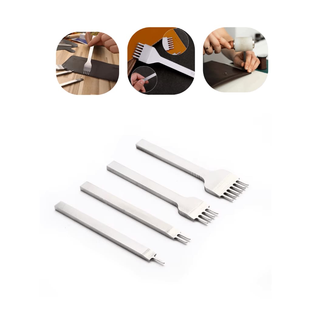Cinzel para Couro 5mm – Kit Garfos Puncher Vazador Profissional para Detalhes