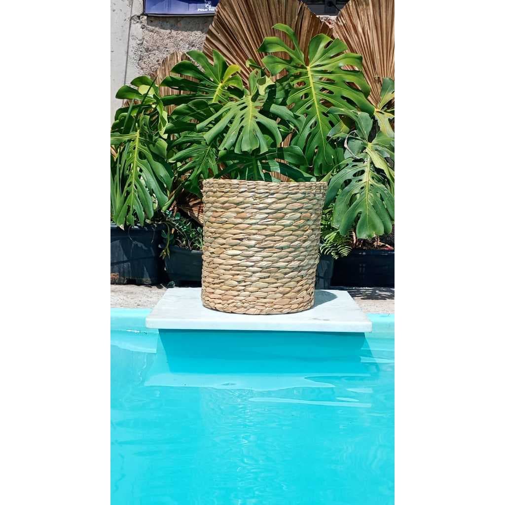 Vaso Cachepot Taboa - Alto - TAM P -   Cesto Organizador ou Decorativo, Redondo, para Casa ou Plantas, SANTA PALHA DECOR