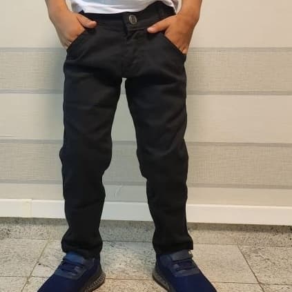 CALÇA PRETA  BRIM SARJA INFANTIL JUVENIL MENINO REGULAVEL CONFORT,