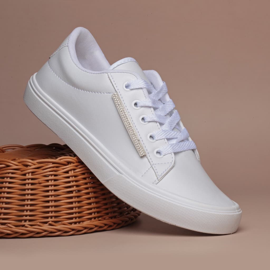 Tenis Sapatênis Casual Feminino Lançamento Versátil Brilho Lateral Envio Imediato ML1000