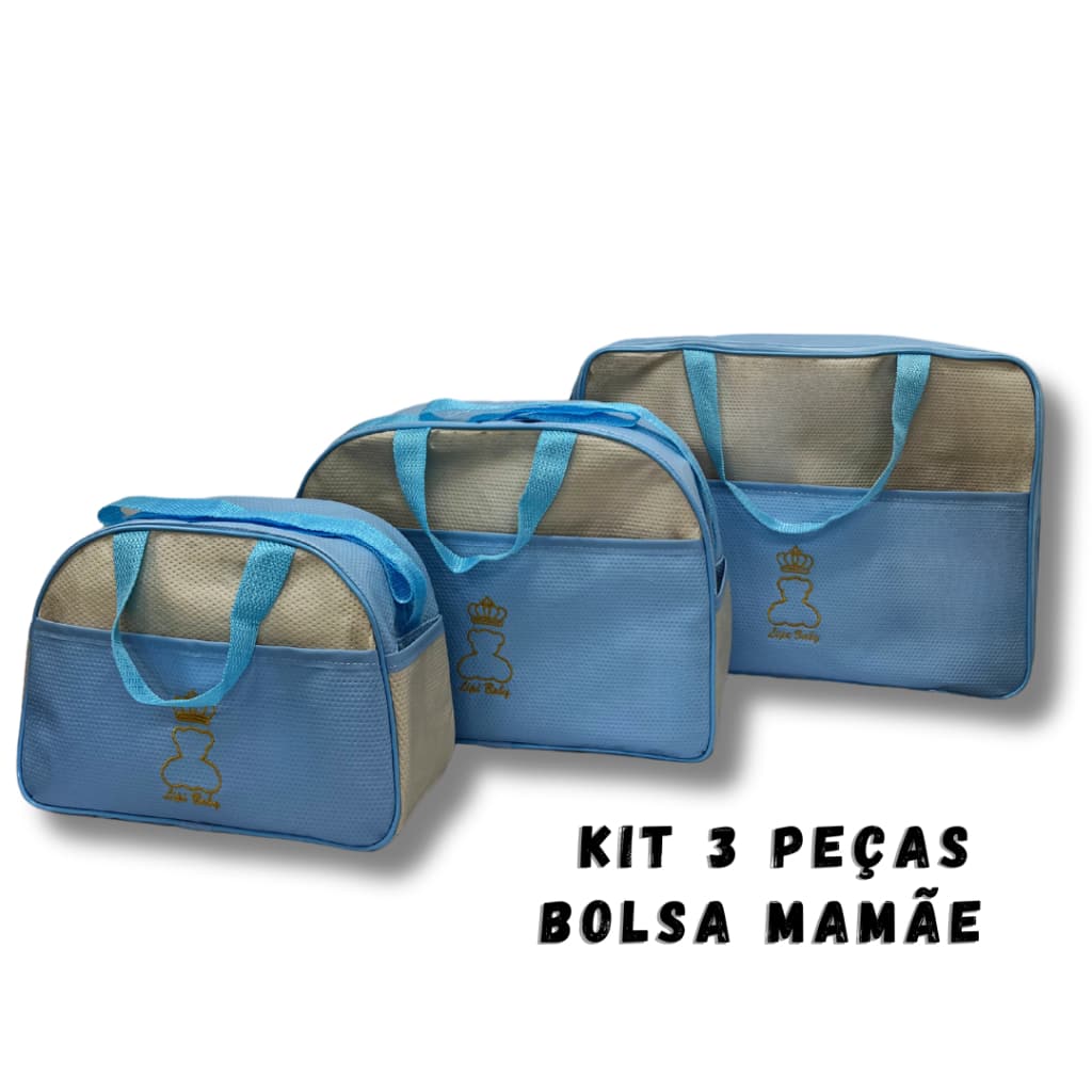 Kit Bolsa Mamãe, Frasqueira E Mala Maternidade, Kit 3 Peças