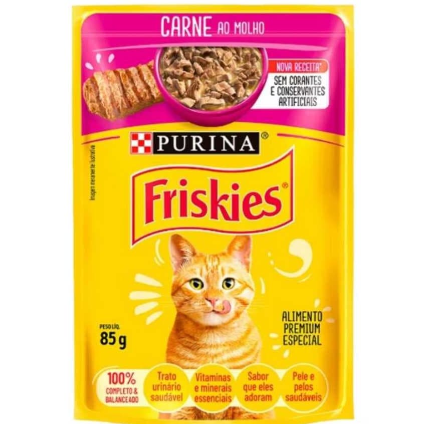 Ração Úmida Nestlé Purina Friskies Sachê para Gatos 85g Caixa Com 7 Unidades *Variados*