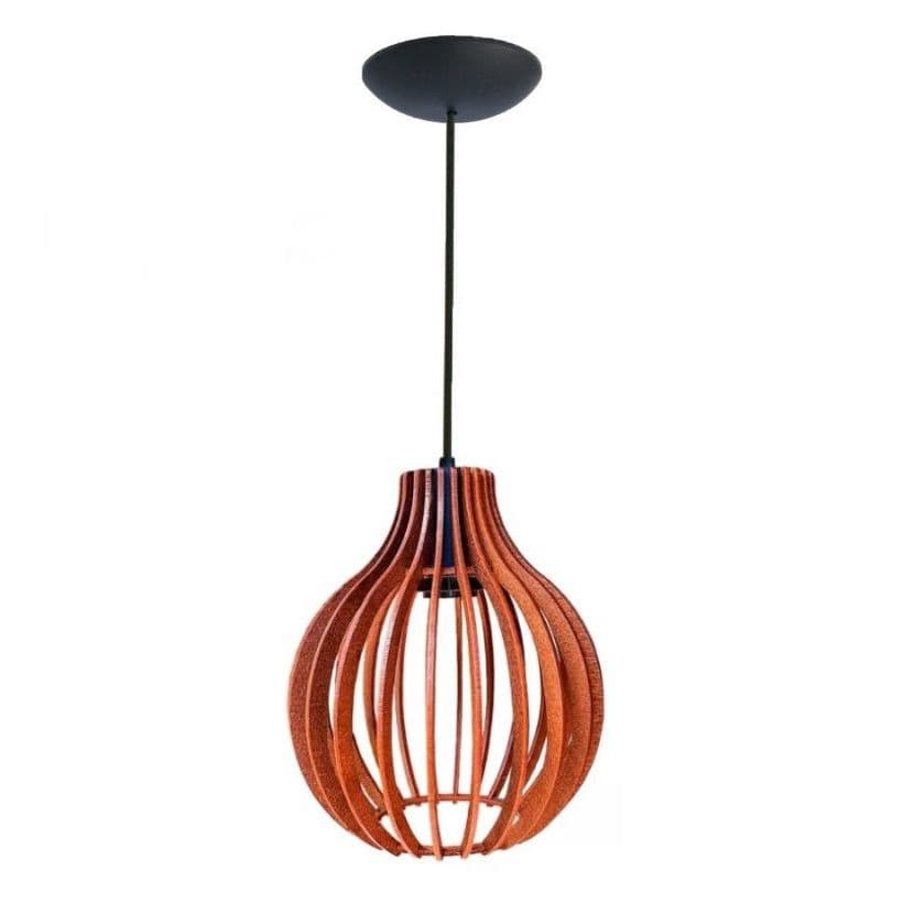 Pendente Luminaria Decorativa Balcão Cozinha Quarto Salão Varanda Cor Marrom - 1Cqm/Sf