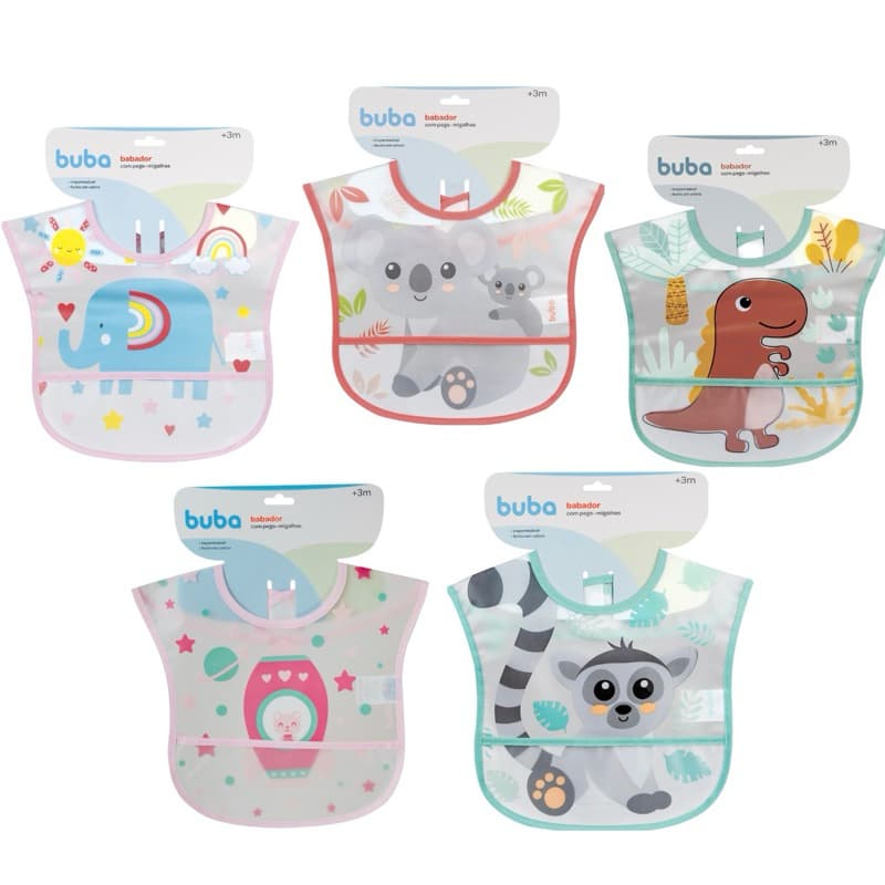Babador Impermeável Buba Com Bolso Pega Migalhas Original babador Buba
